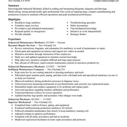 Spiffing Best Industrial Maintenance Mechanic Resume Example From Professional Examples Resumes Repair