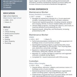Exceptional Maintenance Worker Resume Examples That Work In Example