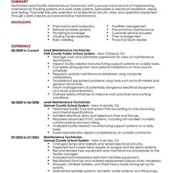 Brilliant Best Facility Lead Maintenance Resume Example From Professional Examples Sample Building Janitorial
