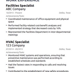 The Highest Standard Inspiring Facility Maintenance Resume Examples History
