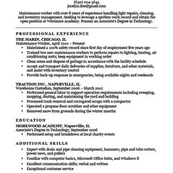 Maintenance Worker Resume Sample Companion Examples Download