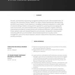 Admirable Mechanical Engineer Resume Samples And Templates Consulting Sample Examples Template Technical