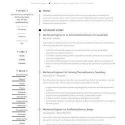 Brilliant Mechanical Engineer Resume Writing Guide Templates Sample Example