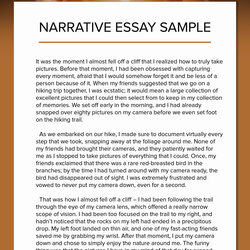 Narrative Writing Template Sample Of Essay New Ireland