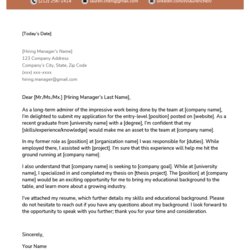 Great Entry Level Position Cover Letter Collection Template