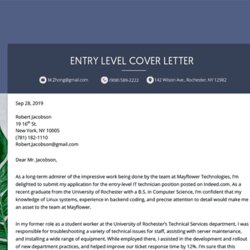 Exceptional Entry Level Cover Letter How To Write With No Experience Examples Position Build Now Hero