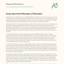 Essay About My Philosophy Of Education