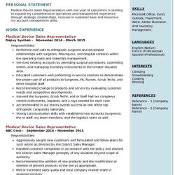 The Highest Standard Resume Format In Word For Medical Representative Williamson Ga Samples Device Sales Of