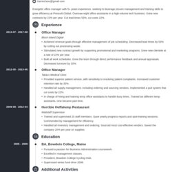 Great Office Resume Templates Cover Letter Manager Example Template Concept