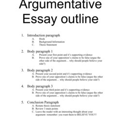 Argumentative Essay Outline In