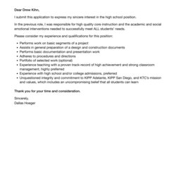 Fine High School Cover Letter Velvet Jobs Template
