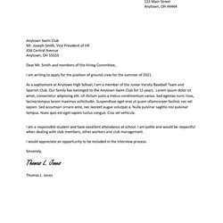 First Job High School Student Cover Letter Template