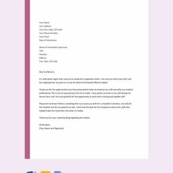 Very Good Free Nurse Resignation Letter Samples And Templates In Ms Word Template Letters