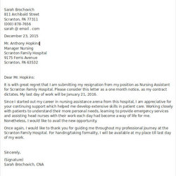 Magnificent Resignation Letter Format Nursing Sample Assistant Write Nurse