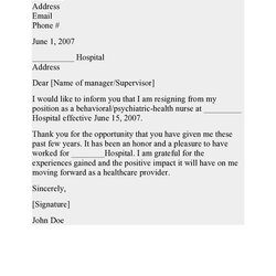 An Image Of Letter To Someone On Their Phone Resignation Nursing Quitting