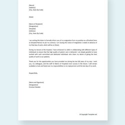 Outstanding Free Nursing Resignation Letter Templates In Ms Word Apple Pages Notice Week Letters Docs Google