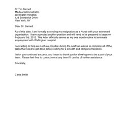 Fine Best Nursing Resignation Letters Samples Letter