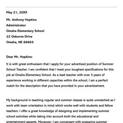 Smashing Summer Job Cover Letter Examples Writing Tips Teaching