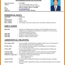 How To Write Professional Format For Job Resume Template Vitae Standard