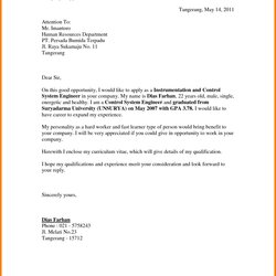 Cover Letter Template For Job Application Writing Resume Internship