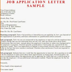 Great Cover Letter Template For Applying Job Application Sample